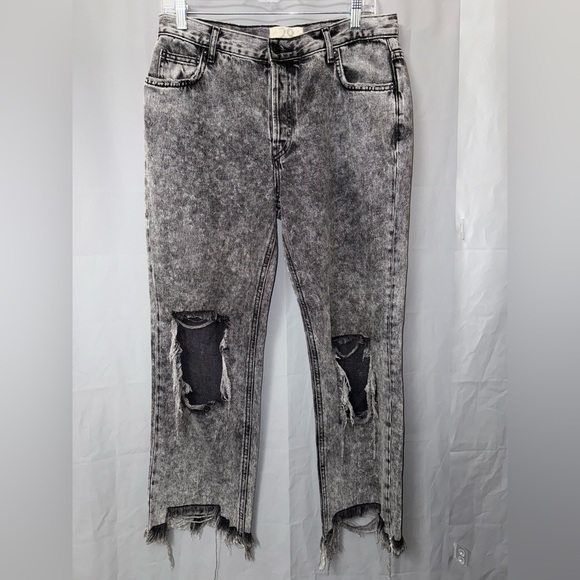We The Free Maggie Mid Rise Straight in Bottlerocket Jeans Size 29 Free People - Picture 1 of 8